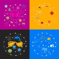 Set of summer tourism icons N312