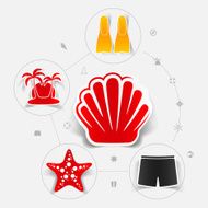 Set of summer tourism icons N315