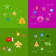 Set of summer tourism icons N317