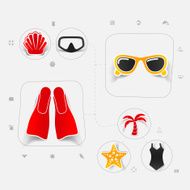 Set of summer tourism icons N318