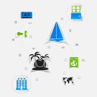 Set of summer tourism icons N319