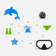 Set of summer tourism icons N321