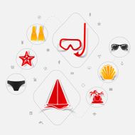 Set of summer tourism icons N322