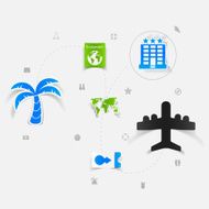 Set of summer tourism icons N323