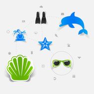 Set of summer tourism icons N325