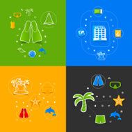 Set of summer tourism icons N326