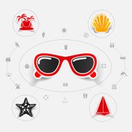 Set of summer tourism icons N328