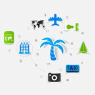 Set of summer tourism icons N329