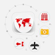 Set of summer tourism icons N330