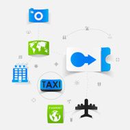 Set of summer tourism icons N333