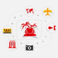 Set of summer tourism icons N334