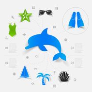 Set of summer tourism icons N335