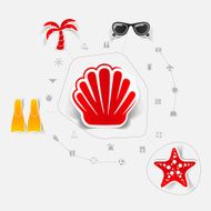 Set of summer tourism icons N336