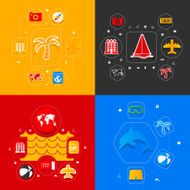 Set of summer tourism icons N337