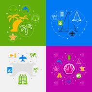 Set of summer tourism icons N338