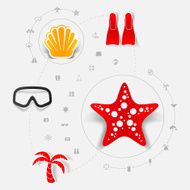 Set of summer tourism icons N339