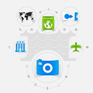 Set of summer tourism icons N340