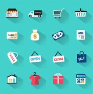 vector shopping icon in flat style