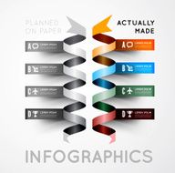 Infographic options with color ribbons