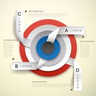 3d vector concentric and tag infographic elements