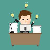 vector of business man work with great idea