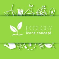 eco icons of flat design background concept