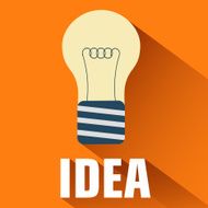 flat light bulb icon concept background