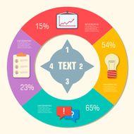 Business flat infographic template with text fields N20