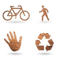 Ecological green concept draft on wood texture