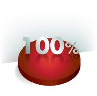 3D circle chart 100 percent Button for infographic