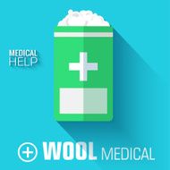 flat medical wool background illustration concept