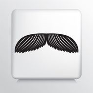 Square Icon With Large Moustache Black Silhouette