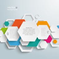Infographic Colored Paper Hexagons PiAd
