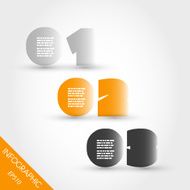 orange infographic three bold numbers