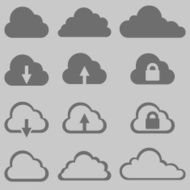 Vector Set of Cloud Icons N2