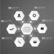 Abstract hexagon glass infographics template Design element