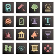 black square media icons N3