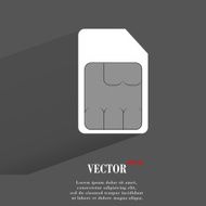SIM card Flat modern web button with long shadow and N2