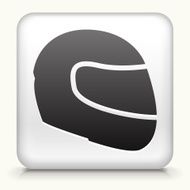 Square Button with Motorcycle Helmet