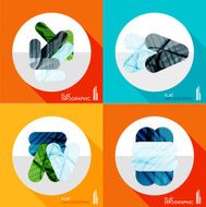 Geometric infographic set in trendy flat style