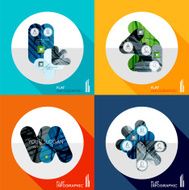 Geometric infographic set in trendy flat style N7