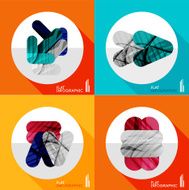 Geometric infographic set in trendy flat style N10