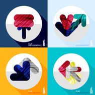 Geometric infographic set in trendy flat style N11