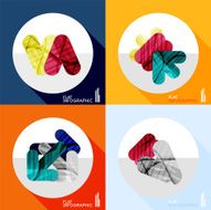 Geometric infographic set in trendy flat style N12