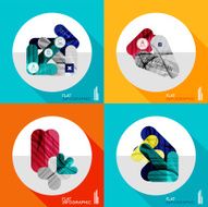 Geometric infographic set in trendy flat style N13