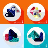 Geometric infographic set in trendy flat style N14