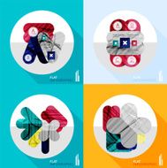 Geometric infographic set in trendy flat style N15