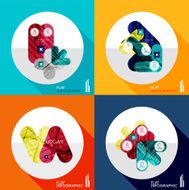 Geometric infographic set in trendy flat style N16