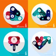 Geometric infographic set in trendy flat style N17