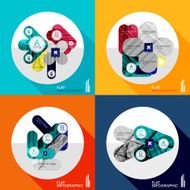 Geometric infographic set in trendy flat style N18